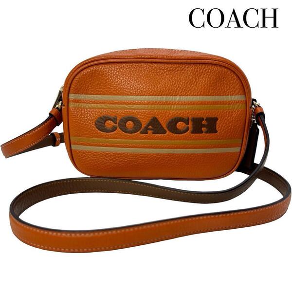 未使用品 COACH コーチ レザー クロスボディ ショルダーバッグ ポシェット ライトブラウン 斜め掛け レディース ゴールド