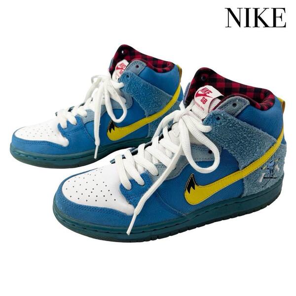 限定 レア コラボ NIKE ナイキ DUNK HIGH PREMIUM FAMILIA ダンクハイ スニーカー ブルー 24.5cm メンズ レディース