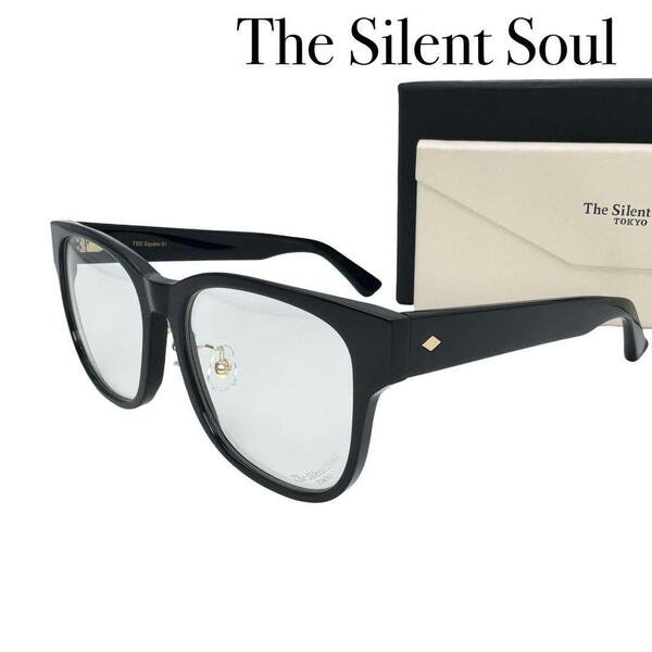 The Silent Soul ザサイレントソウル SQUARE-01 ブラック ゴールド金具 伊達眼鏡 メガネ めがね 男女兼用 メンズ レディース