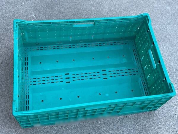 ★619 野菜コンテナ プラスチック コンテナ 折り畳み オリコン まとめ売り 10個 中古 野菜/アウトドア/収納