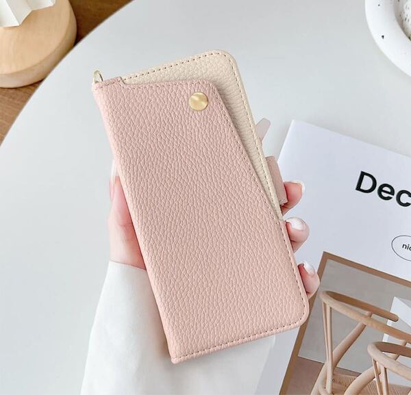 cassyook iPhone14 ケース 手帳型 可愛い マグネット式 軽量 耐衝撃 高級PUレザー 放熱性 擦り傷防止 防塵 全面保護 6.1インチ(ピンク)