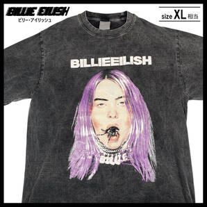 【NEW】ビリーアイリッシュ Billie Eilish ビンテージ加工 Tシャツ 墨黒 ブラック ( XLサイズ ) ☆送料無料☆