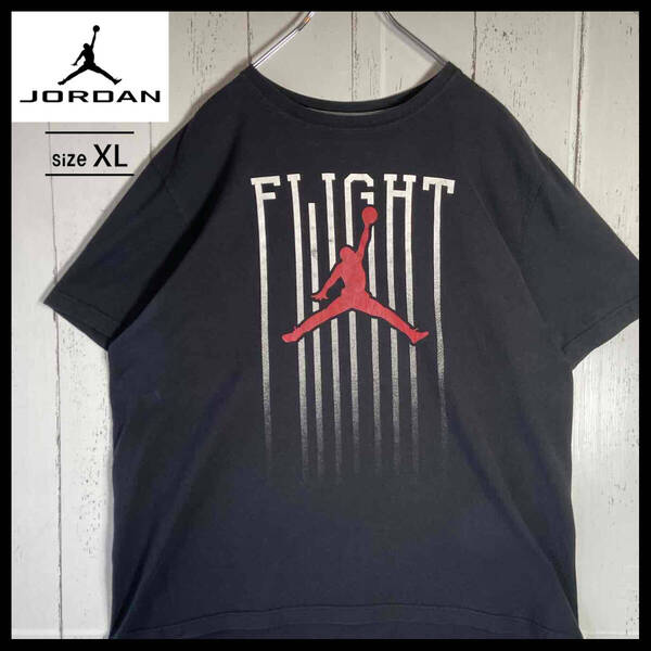 【USED】 ナイキ NIKE エアジョーダン AIR JORDAN ジャンプマン ビッグロゴ Tシャツ USA 古着 ブラック( XLサイズ )☆送料無料☆