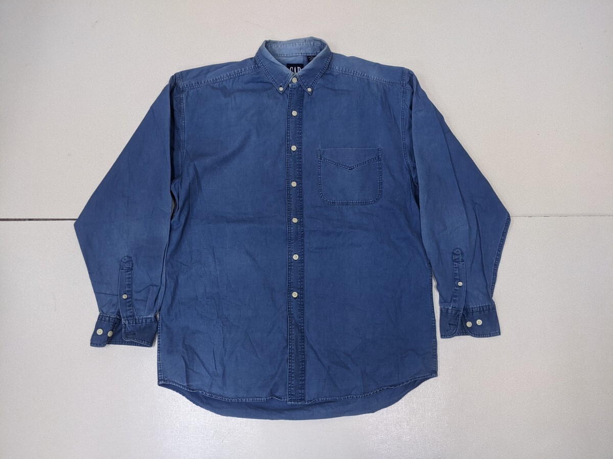 【OLD GAP】希少90s~ポルトガル製リネンシャツ　ブラウン　大きめサイズ x-jyd01y23n06zbc10.jpg