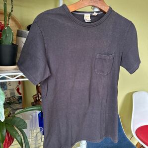 日本製 Barns ポケットTシャツ 後染め風 チャコール M