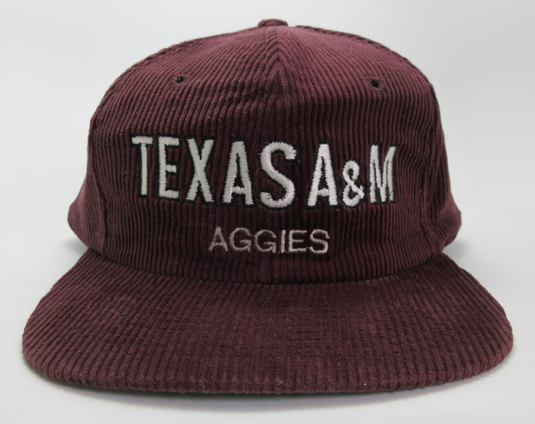 NCAA テキサス A&M大学 AGGIES 90s VINTAGE デッドストック ヴィンテージ スナップバック キャップ CAP SNAPBACK コーデュロイ アギーズ