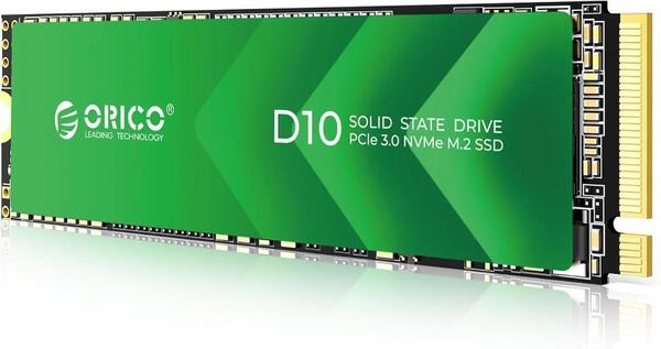 ORICO D10 1TB NVMe M.2 SSD - PCIe Gen3×4, 最大読込3600MB/s, 書込3000MB/s,
