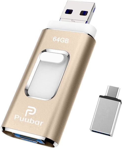 128GB USBメモリ4in1フラッシュドライブ PC/IOS対応