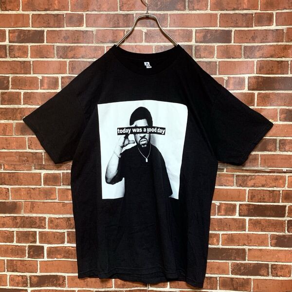【美品】ICE CUBE★アイスキューブ★N.W.A★today was good day★フォトプリント★RAP★HIPHOP★ラップtシャツL★ブラック★黒★古着