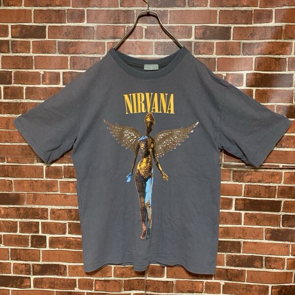 【入手困難】NIRVANA★ニルヴァーナ★INUTERO★インユーテロ★コピーライト有り★C1993★バンドtシャツ★カートコバーン★古着★XL