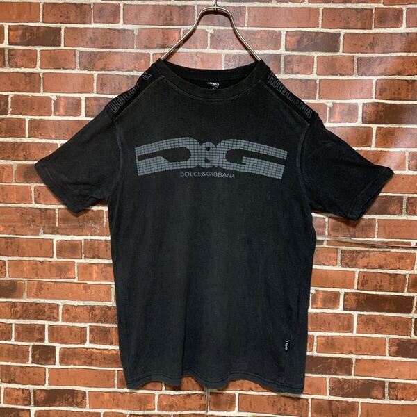 【ITALY製】DOLCE&GABBANA★ドルチェ&ガッバーナ★D&Gロゴ★ドルガバ★炭黒★半袖★tシャツ★L