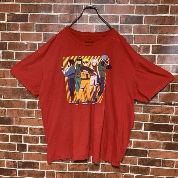 【希少】NARUTO★ナルト★疾風伝★プリント★ビッグシルエット★オーバーサイズ★ムービー★キャラクター★アニメtシャツ★2XL★古着