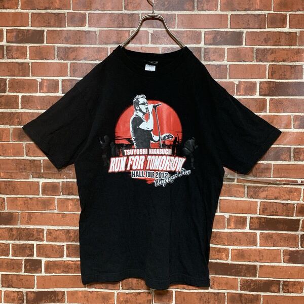 長渕剛★TSUYOSHI NAGABUCHI★2012★RUN FOR TOMORROW★HALL TOUR★ライブ★バンドtシャツ★L★古着