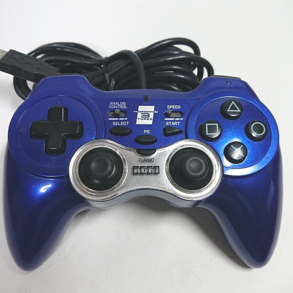 【清掃済み】PS3 コントローラー ホリパッド ブルー
