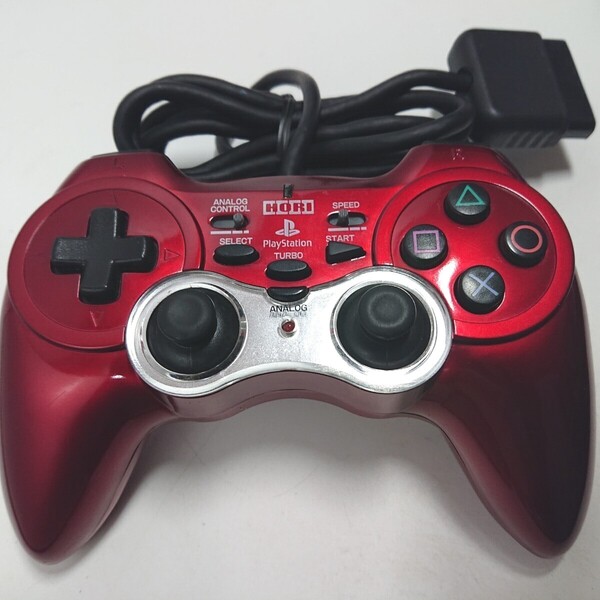 【清掃済み】PS2 コントローラー ホリパッド HORI アナログ連射コントローラ レッド