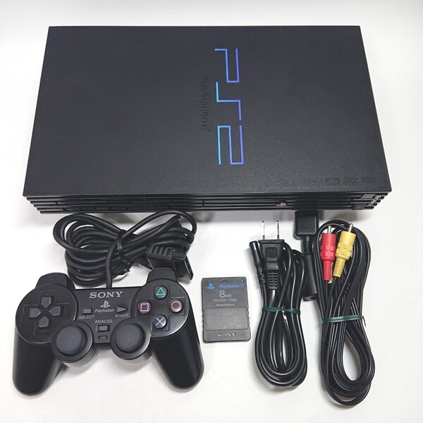 【メンテ済み】PS2 SCPH-39000 動作確認済み SONY ソニー プレイステーション2 ブラック 本体 PlayStation2 メモリーカード