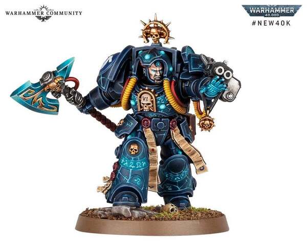 ★ウォーハンマー WARHAMMER40k★ライブラリアン(ターミネイターアーマー装備)リヴァイアサン付属品 台座付★スペースマリーン送料無料
