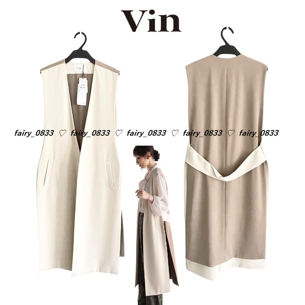 新品【送料無料】定価17500円■ヤマダヤ スコットクラブ Vin ヴァン■キャッチーシルエット...♪バイカラーハーフベルト☆デザインジレ