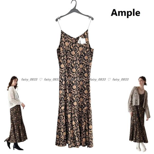新品【送料無料】定価18000円■ヤマダヤ スコットクラブ Ample アンプル■ボタニカルパターン...♪キャミワンピ