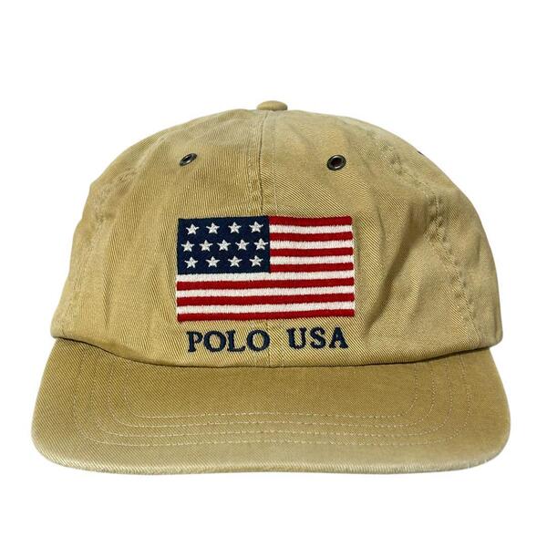 【訳あり品】【00s】 ラルフローレン 星条旗 POLO USA キャップ