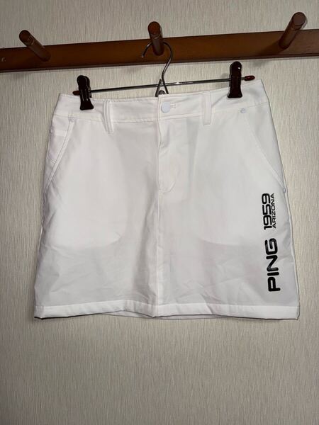 中古 美品 サイズS ピン ゴルフスカート Ping ホワイト