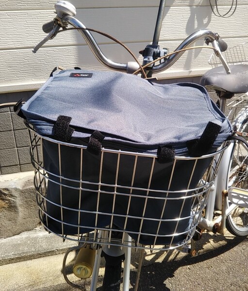 自転車用品 カゴカバー 2段式 インナーカバー プレミアム♪ はっ水 防水 便利な両開き 厚手生地使用 取付簡単 KW-850DG