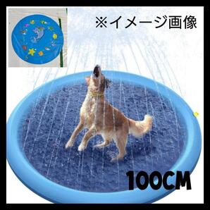 噴水マット スプラッシュプール 噴水プール 水遊び 子供 犬 100cm m12
