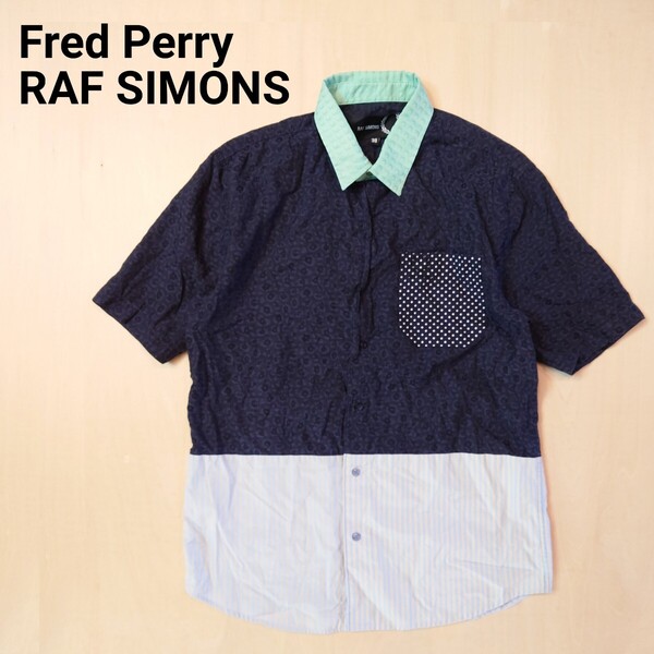 raf simons fred perry 半袖シャツ ドットデザイン ラフシモンズ フレッドペリー ボタンダウン 2505