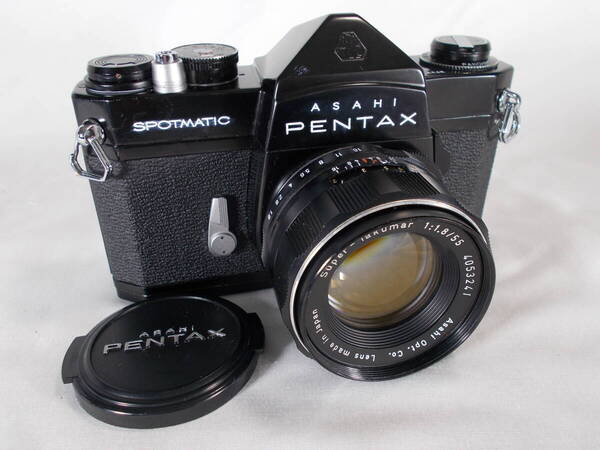 フィルムカメラ 整備済 完動品 Pentax SP + レンズ Super-Takumar f/1.8 55mm P169