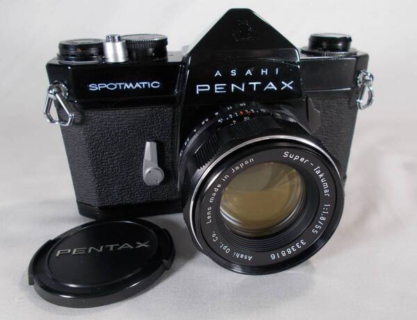 フィルムカメラ 整備済 完動品 Pentax SP + レンズ Super-Takumar f/1.8 55mm P195