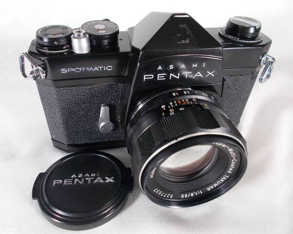 フィルムカメラ 整備済 完動品 ペンタックス Pentax SP + レンズ Super-Multi-Coated TAKUMAR f/1.8 55mm P159