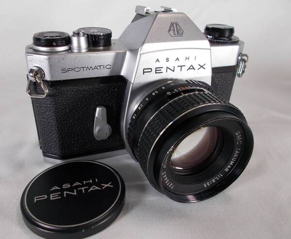 フィルムカメラ 整備済 完動品 Pentax SPII + レンズ Super-Takumar f/1.8 55mm P165