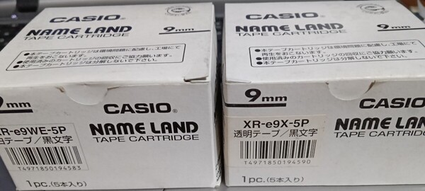 即決!送料無料 CASIO 9mm ネームランド 10個セット テープカートリッジ 未使用 訳あり