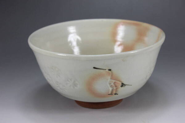 時代や 未使用 抹茶茶碗 御本手立鶴茶碗 総桐箱入り 阿漕焼 萬古焼 京焼 信楽焼 茶道具 茶器 伝統工芸