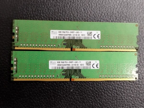 0506-5 SKhynix デスクトップ用メモリ DDR4 2400T 8GB 2枚 計16GB