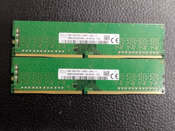 0506-10 SKhynix デスクトップ用メモリ DDR4 2400T 8GB 2枚 計16GB