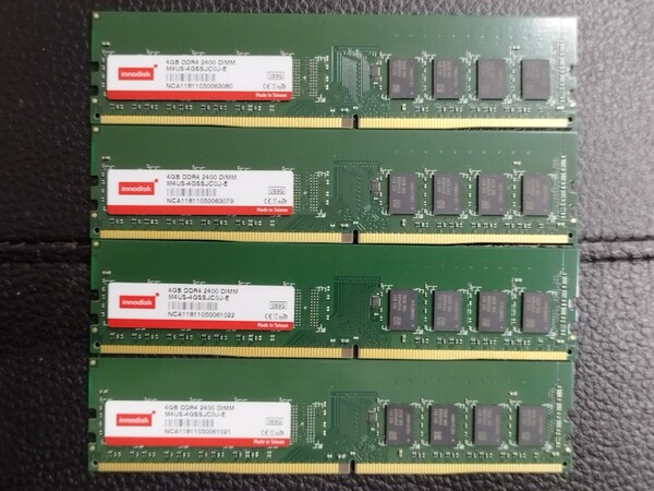 0520-4 innodisk デスクトップ用メモリ DDR4 2400 4GB 4枚 計16GB