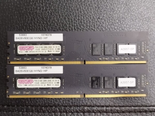 0521-16 CENTURY デスクトップパソコン用 メモリ DDR4 2666 16GB ×2枚 計32GB