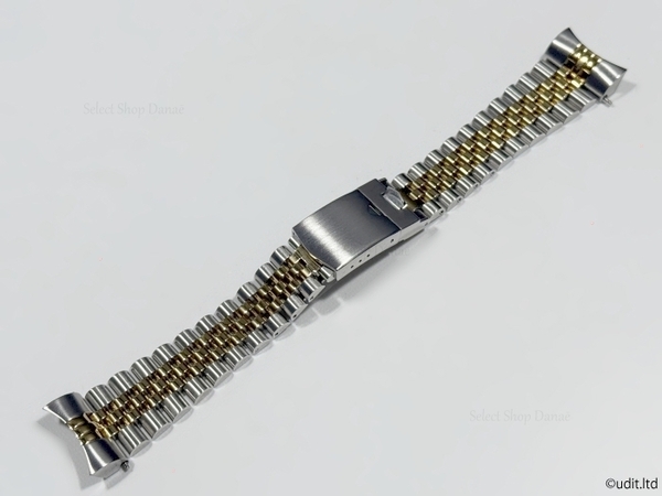ラグ幅22mm TUDOR対応 腕時計用ジュビリーブレスレット メタルブレス コンビネーションゴールド 時計用バンド ブラックベイ GMT等に
