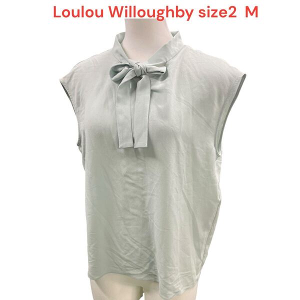 ルルウィルビー Loulou Willoughby ノースリーブ シャツ カットソー ミント グリーン レディースsize2 M M5Q220