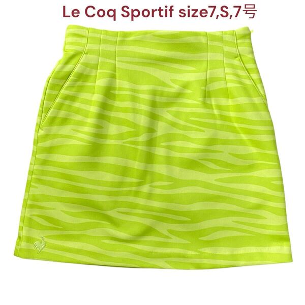 ルコックスポルティフ レディース スカート ミニ ゴルフウェア 7,S,7号 Le Coq Sportif GOLF ボトムス 蛍光イエロー ゴルフウェア M5Q320