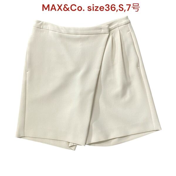 マックスアンドコー キュロット パンツ コットン レディース 36,S,7号 MAX&Co. ボトムス ハーフパンツ ボタンホック アイボリー M5Q512