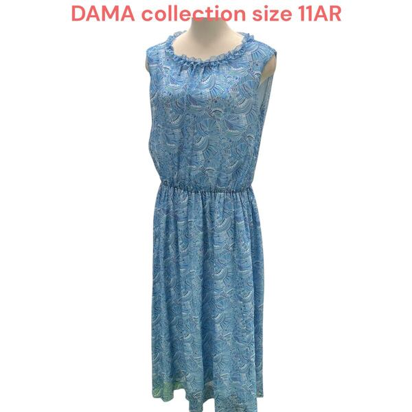ダーマコレクションDAMA collection ブルーノースリーブ ワンピース レディースsize 11AR(M〜L相当)M5Q531