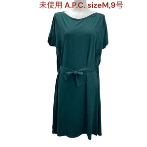未使用 アーペーセー ワンピース ロング ノースリーブ コットン レディース M,9号 A.P.C. トップス カットソー ワンピース グリーン M5Q682
