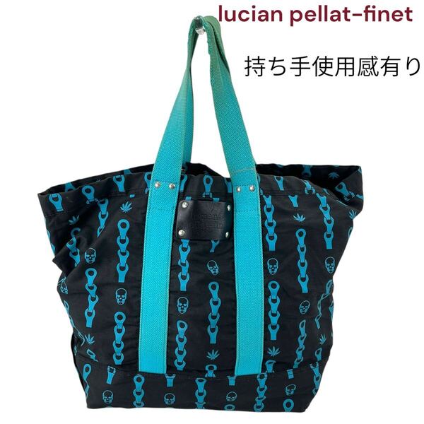 ルシアンペラフィネ スカル柄 コットン トートバッグ lucian pellat-finet ユニセックス M5Q769