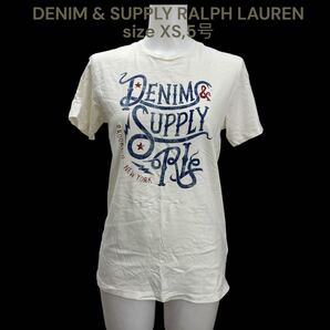 デニム&サプライ ラルフローレン Tシャツ 半袖 綿 レディース XS、5号 DENIM & SUPPLY RALPH LAUREN カットソー コットン M5Q992