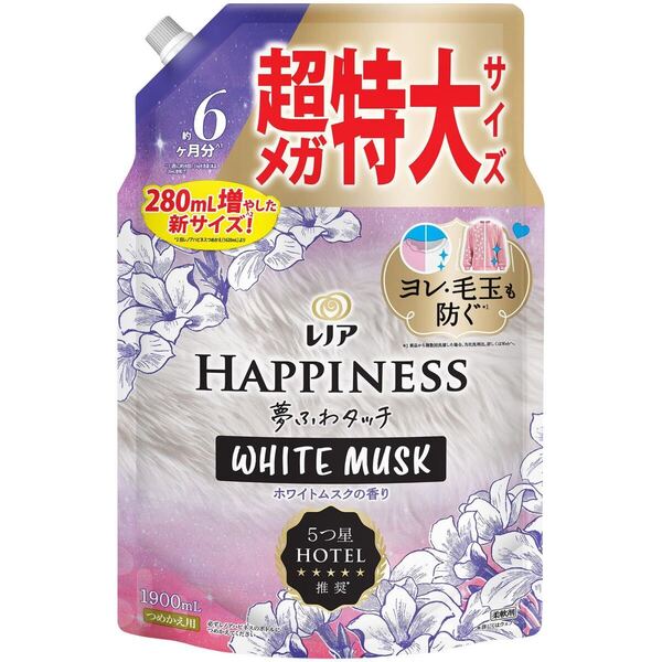 レノア ハピネス 夢ふわタッチ 柔軟剤 ホワイトムスクの香り 1900ml