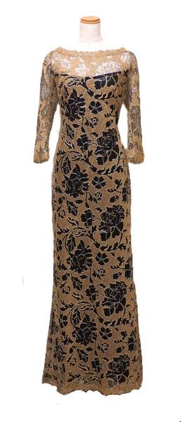 TADASHI SHOJI タダシショージ GOLD & BLACK ロングフォーマルドレス 「8 」/ 11-13号程度