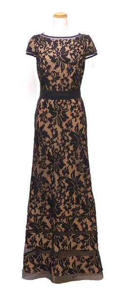 TADASHI SHOJI タダシショージ BLACK & BEIGE ロングフォーマルドレス 「2 」/ 9号程度