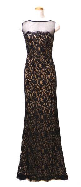 TADASHI SHOJI タダシショージ BLACK & BEIGE ロングフォーマルドレス 「6 」/ 11号程度